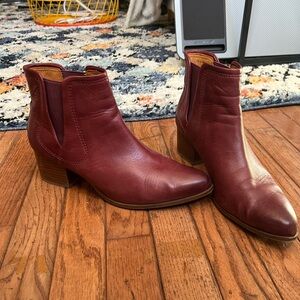 Johnston & Murphy - Women's Burgundy Leather Ankle Boots